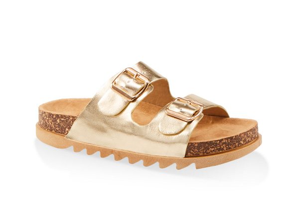 Double Band Footbed Sandals