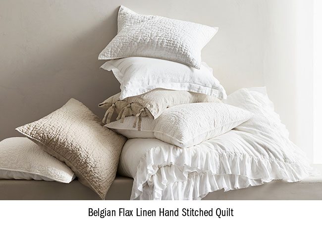 Belgian Flax Linen Hand Stitched Quilt