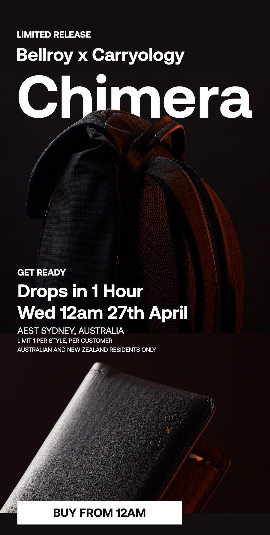 Bellroy x Carryology Chimera Drops in 1 Hour (12am) - Rushfaster