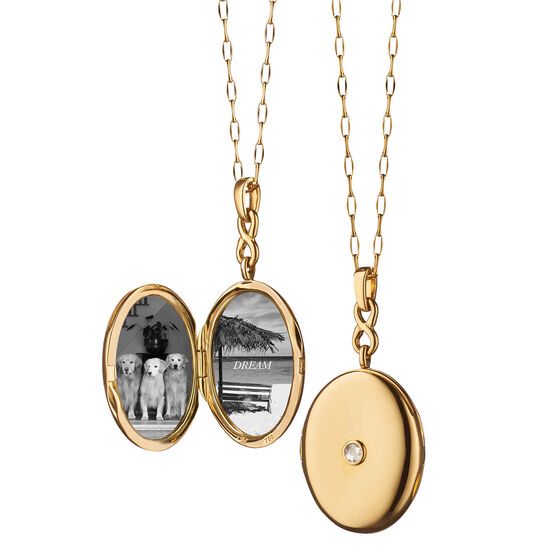 Monica Rich Kosann Infinity Diamond Locket In 18K Yellow Gold 