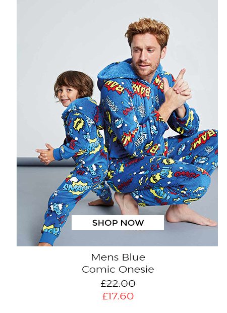 Mini Me Blue Comic Onesie