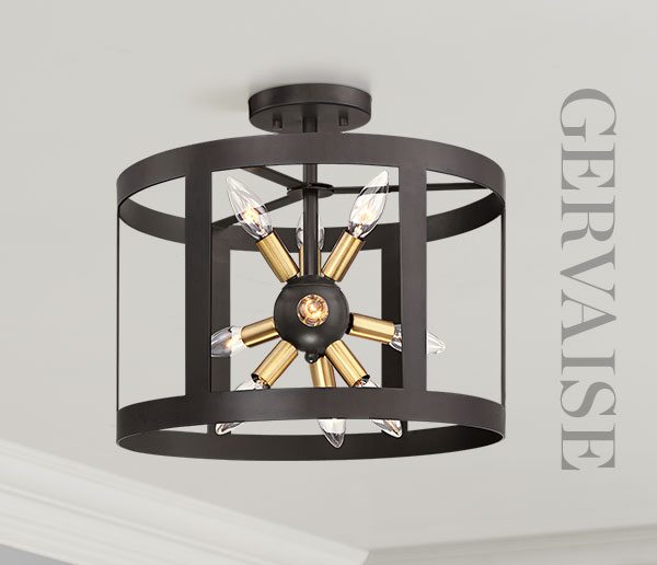 Gervaise 16" Wide Forged Iron 9-Light Ceiling Light