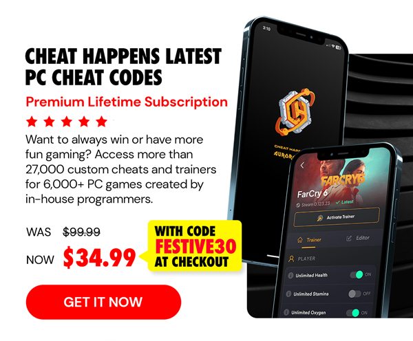 Cheat Happens Latest PC Cheat Codes: Premium Lifetime Subscription