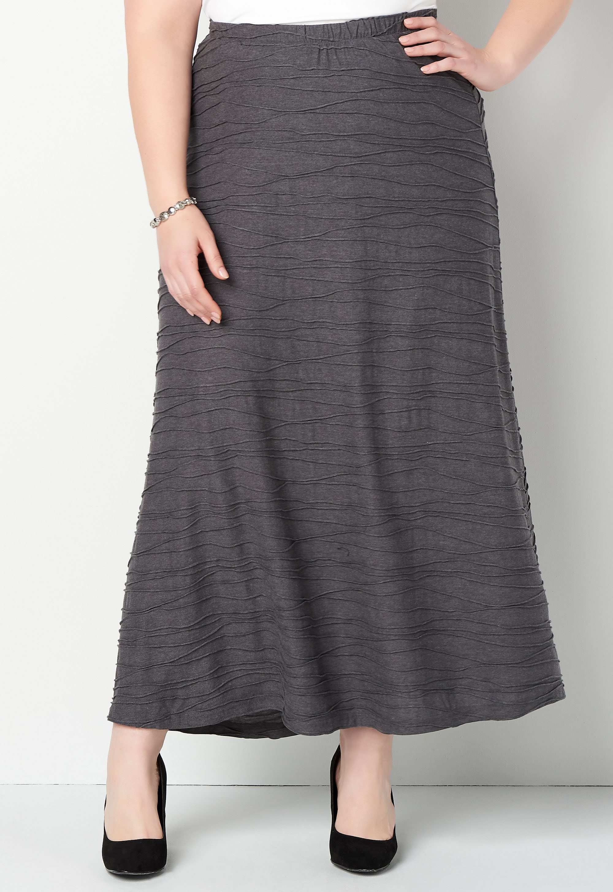 Wavy Knit Plus Size Skirt