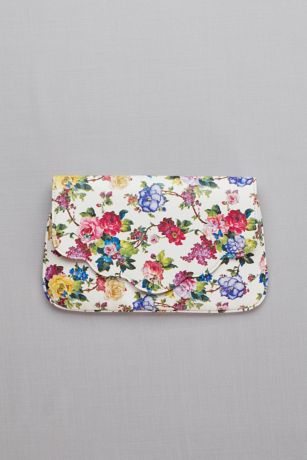 Scalloped Floral Foldover Clutch