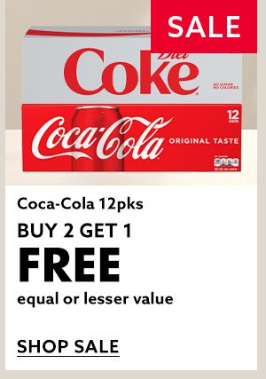 Coca-Cola 12pks Buy 2 Get 1 Free