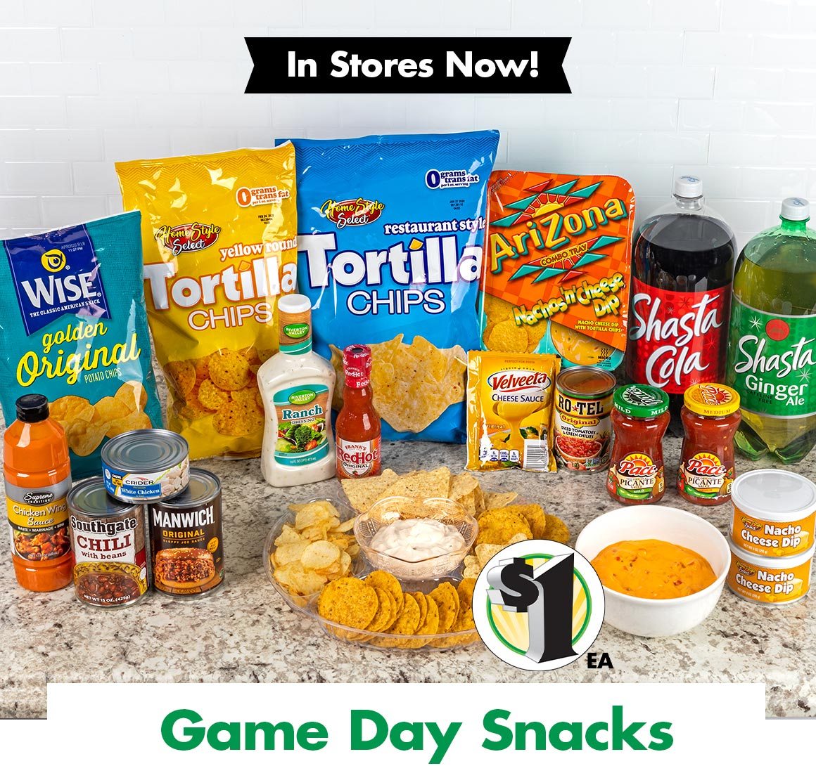 Shop $1 Game Day Snacks!