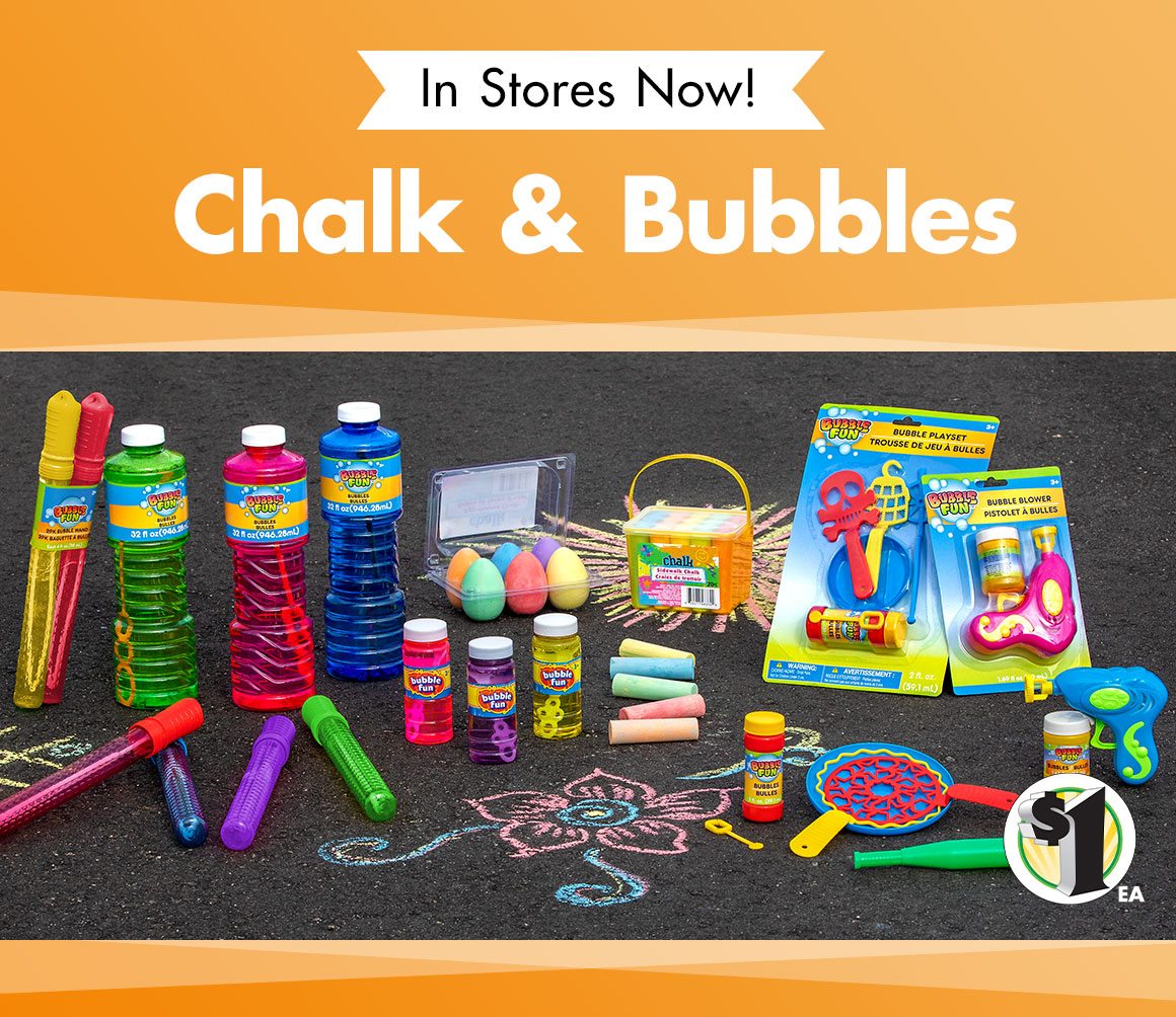 Shop $1 Chalk & Bubbles!