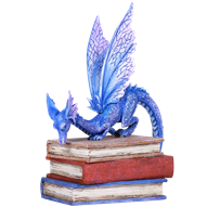 Stack of Books Dragon Statue