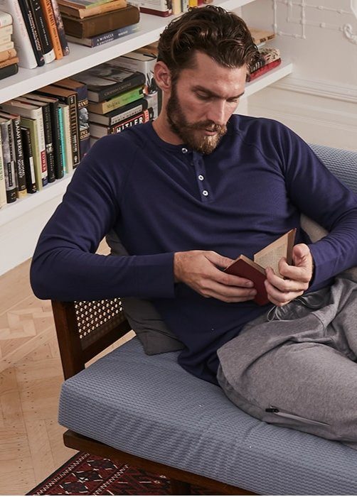 WARMKNIT Henley True Navy