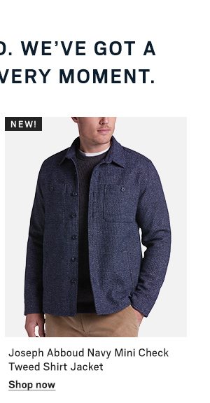 Joseph Abboud Navy Mini Check Tweed Shirt Jacket - Shop now
