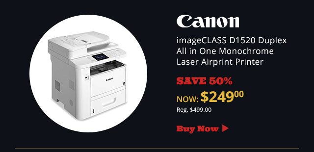 Canon imageCLASS D1520 Duplex All in One Monochrome Laser Airprint Printer
