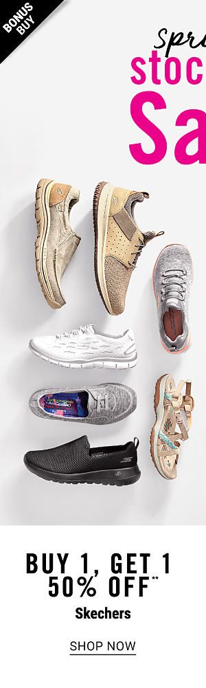 Spring Stock Up Sale! Buy 1, Get 1 50% off Skechers - Shop Now