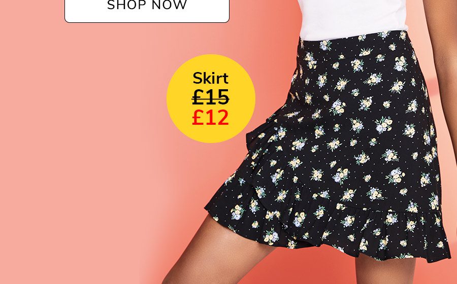 Shop Floral Ruffle Skirt