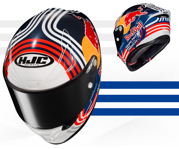 bikebandit.com, hjc, red bull helmet, front and back