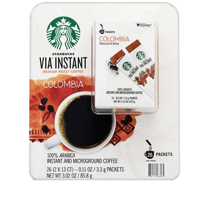 Starbucks VIA Instant Coffee Colombia, 26-Count