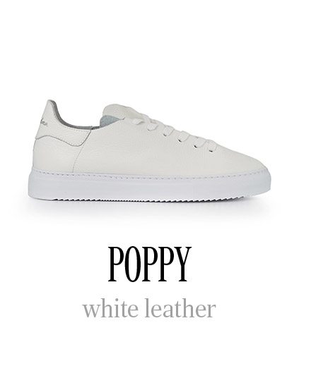 POPPY white leather