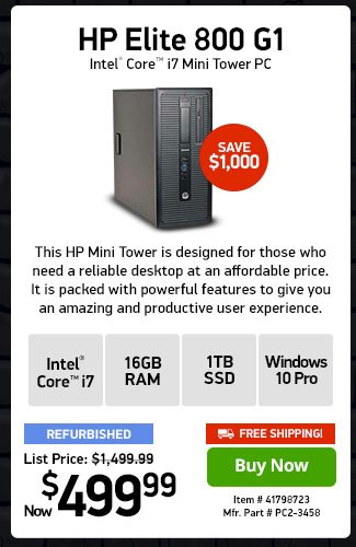 HP Elite 800 G1 i7 16GB 1TB SSD w/ 1yr Warranty | 41798723 | Shop Now