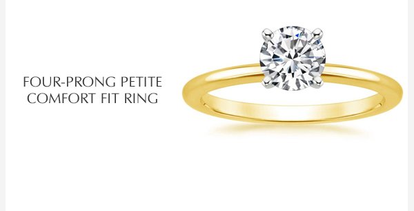 Four-Prong Petite Comfort Fit Ring