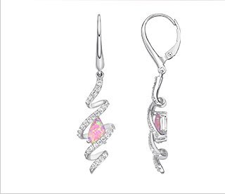 Pink Opal Drop Earrings