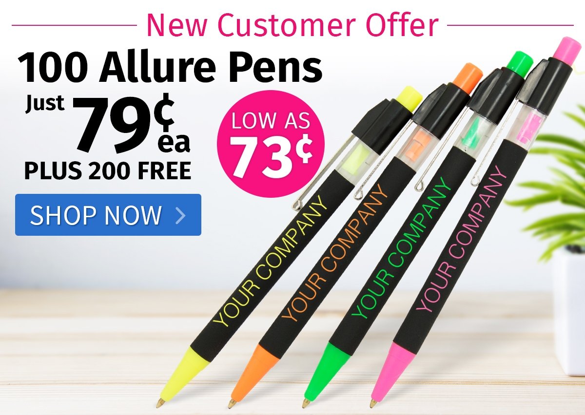 Buy 100 Allure Pens for only 79¢ each and Get 200 FREE!