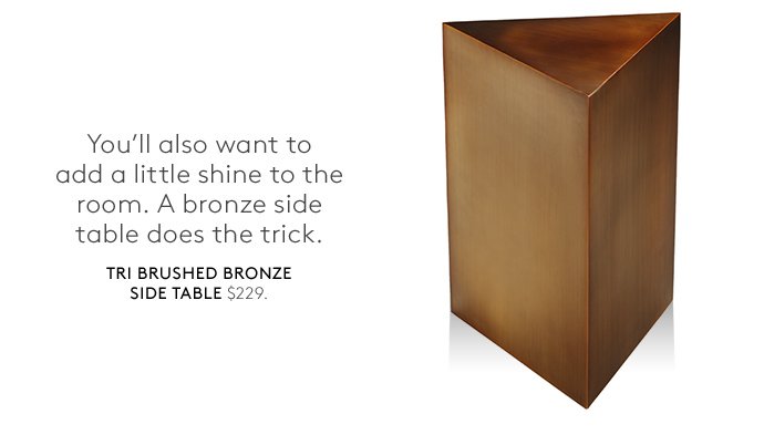 tri brushed bronze side table