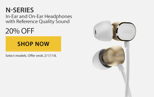 Save 20% on the N-Series. In-ear and on-ear headphones with reference quality sound. Shop Now.