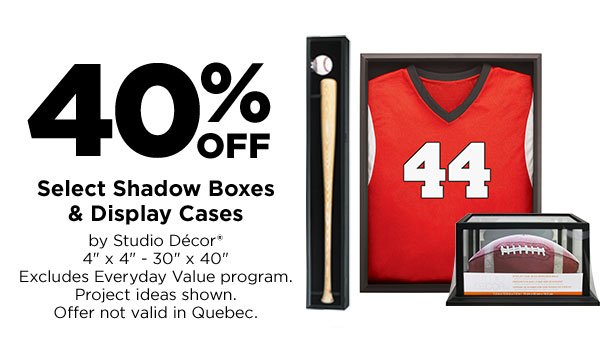 Select Shadow Boxes & Display Cases
