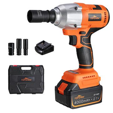 TOPSHAK TS-PW3 550N.m Max 3000 BPM Brushless Cordless Electric Impact Wrench Repairing Tools for DIY with 4.0Ah Lithium Ion Battery also suit for Makita