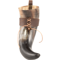 Great Norse Drinking Horn with Leather Holder