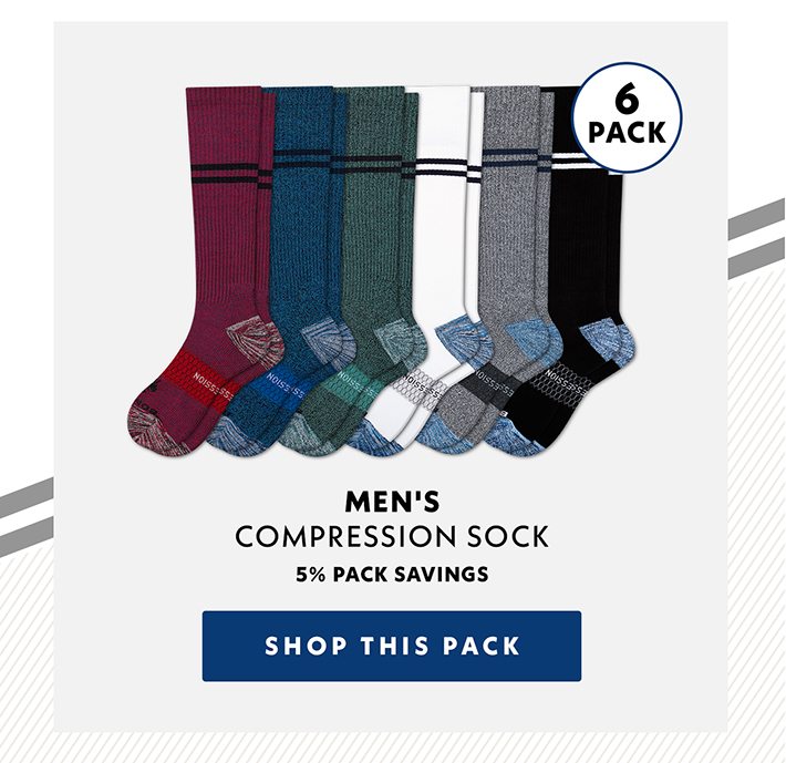 Men's Compression Sock 6-Pack | 5% Pack Savings | Shop This Pack