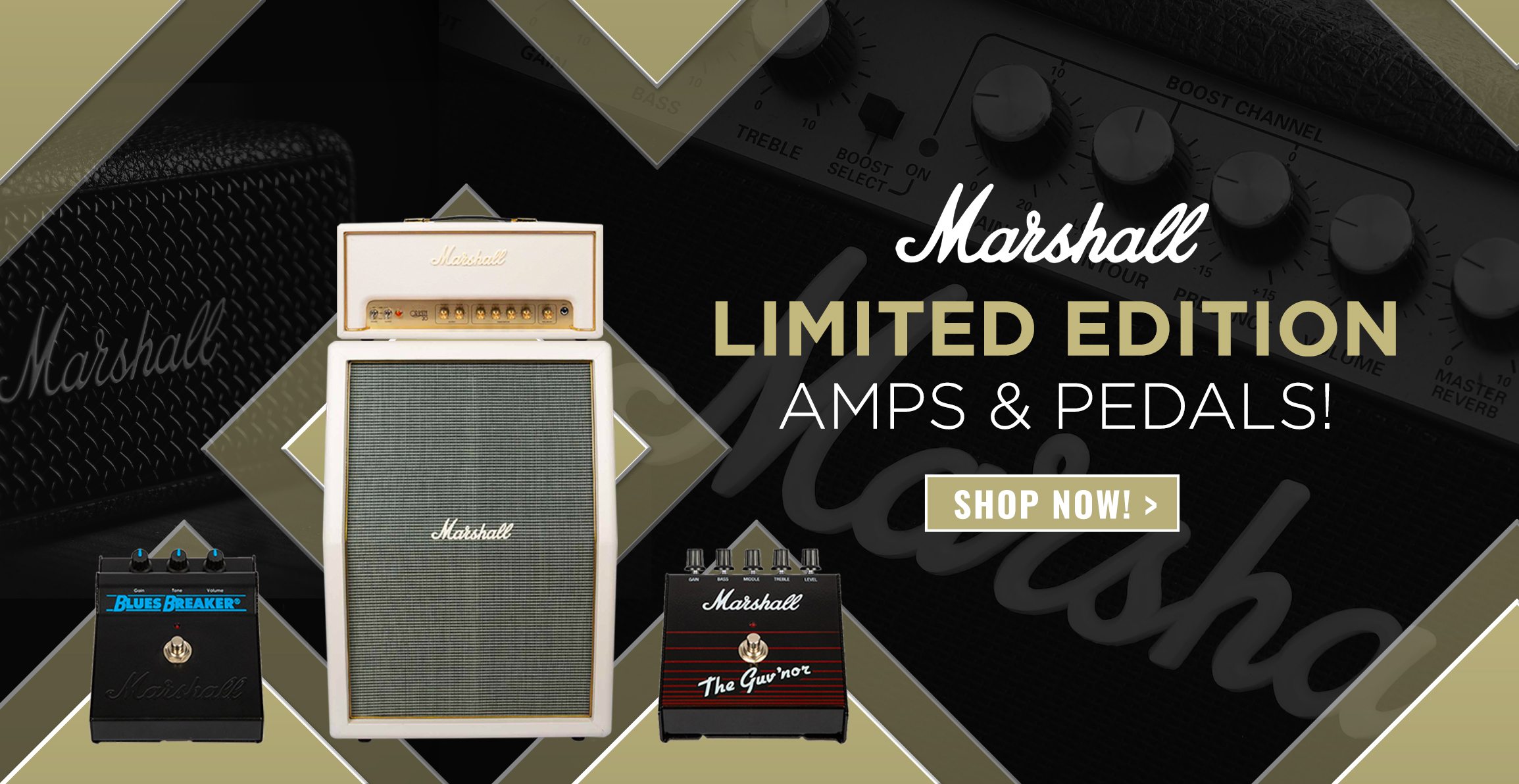 SHOP LIMITED EDITION MARSHALL AMPS AND PEDALS!