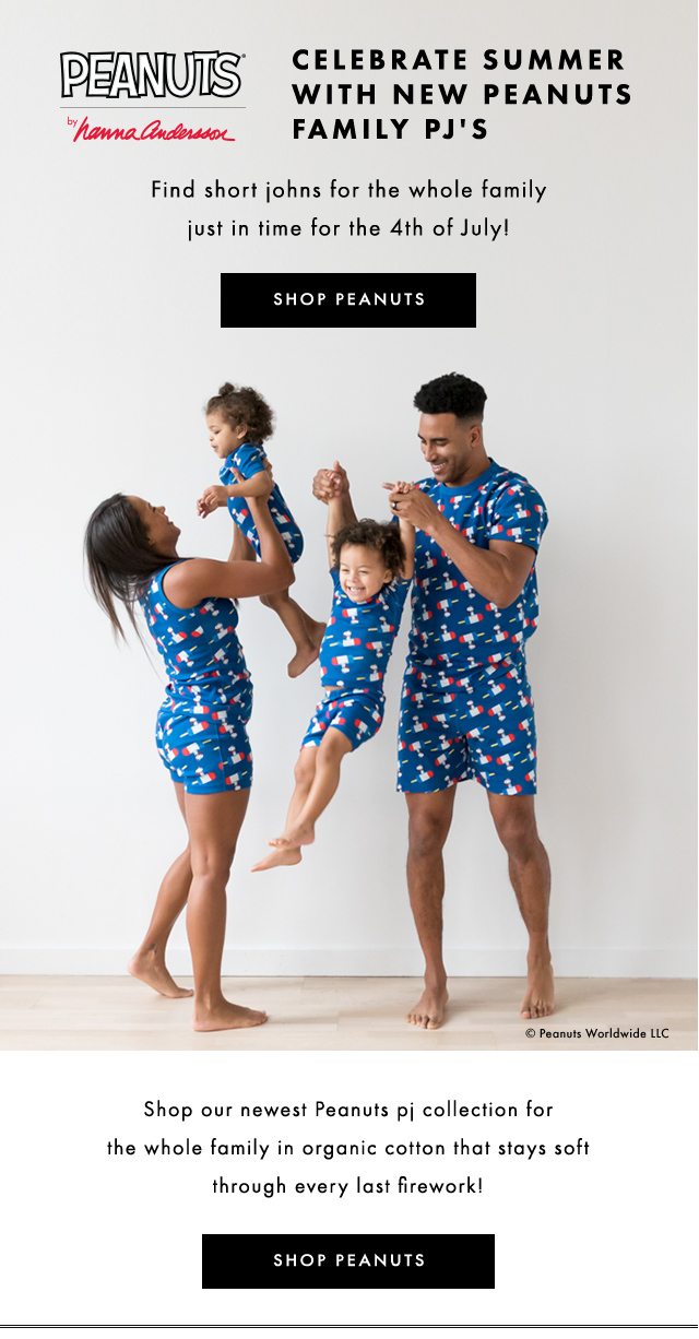 Celebrate summer with new peanuts family pjs