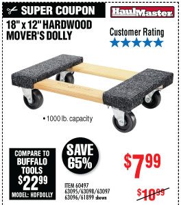 View 18 In. x 12 In. 1000 lbs. Capacity Hardwood Dolly