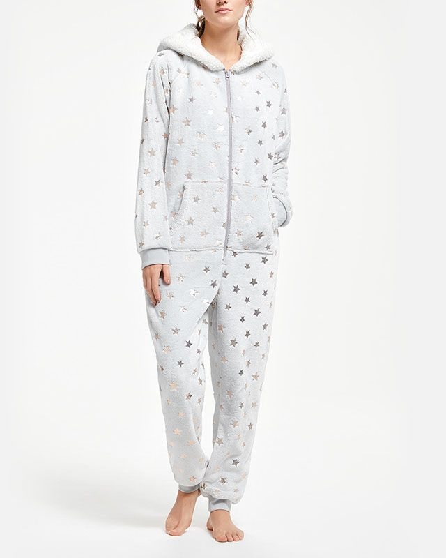 John Lewis & Partners Star Foil Fleece Onesie