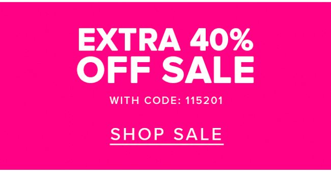 EXTRA 40% OFF SALE