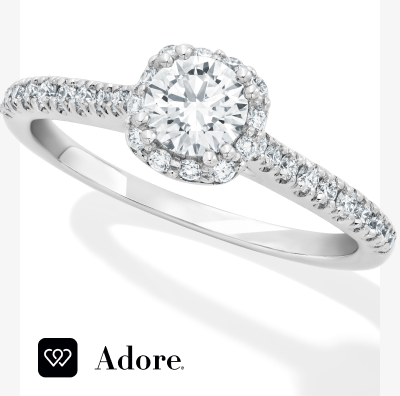 Adore Lab-Grown Diamonds Engagement Ring 3/4 ct tw Round-cut 14K White Gold