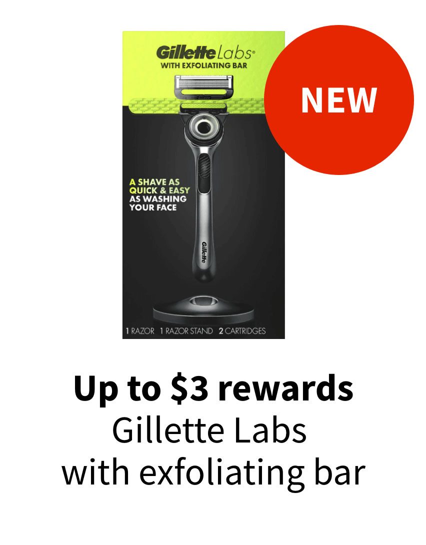 Up to $3 rewards Gillette Labs with exfoliating bar