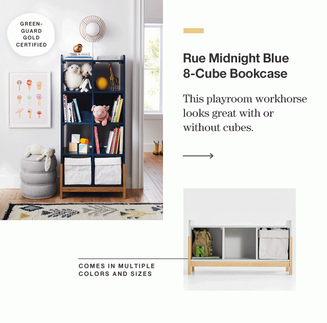 Rue Midnight Blue 8-Cube Bookcase