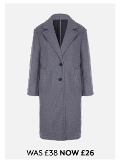 Womens Grey Longline Formal Coat