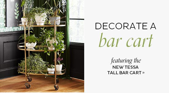 Tessa Tall Bar Cart