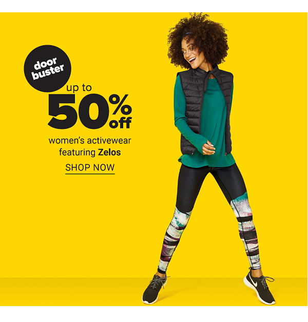 up to 50% off women's activewear featuring Zelos - Shop Now