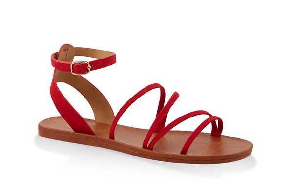 Strappy Faux Leather Sandals