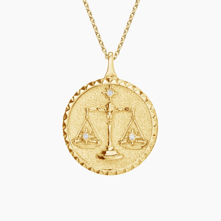 Libra Zodiac Diamond Pendant