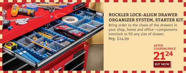 Rockler Lock-Align Drawer Organizer System Starter Kit - $21.24 after coupon