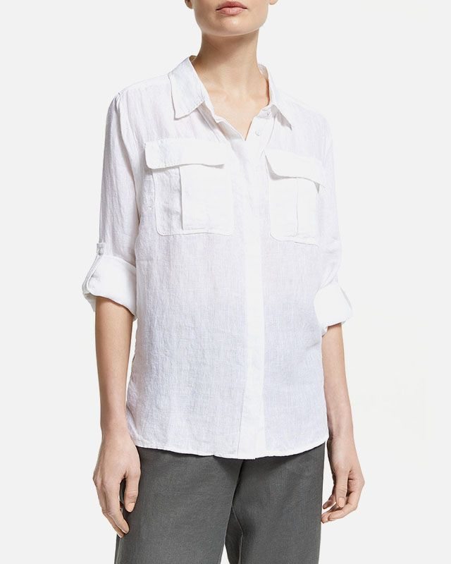 John Lewis & Partners Linen Safari Utility Shirt