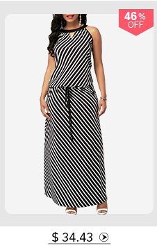 Drawstring Waist Sleeveless Black Maxi Dress