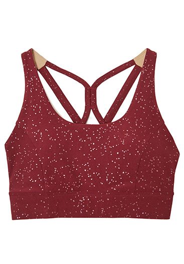 Explore Multi-Strap Glitz Print Sports Bra Peached