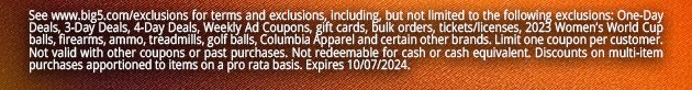 See www.big5.com/exclusions