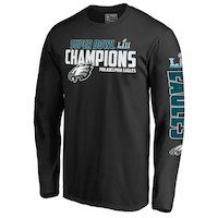 Men's Philadelphia Eagles NFL Pro Line by Fanatics Branded Black Super Bowl LII Champions Juke Long Sleeve T-Shirt